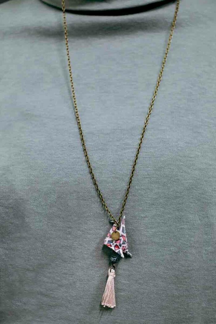 Collier sautoir en Origami